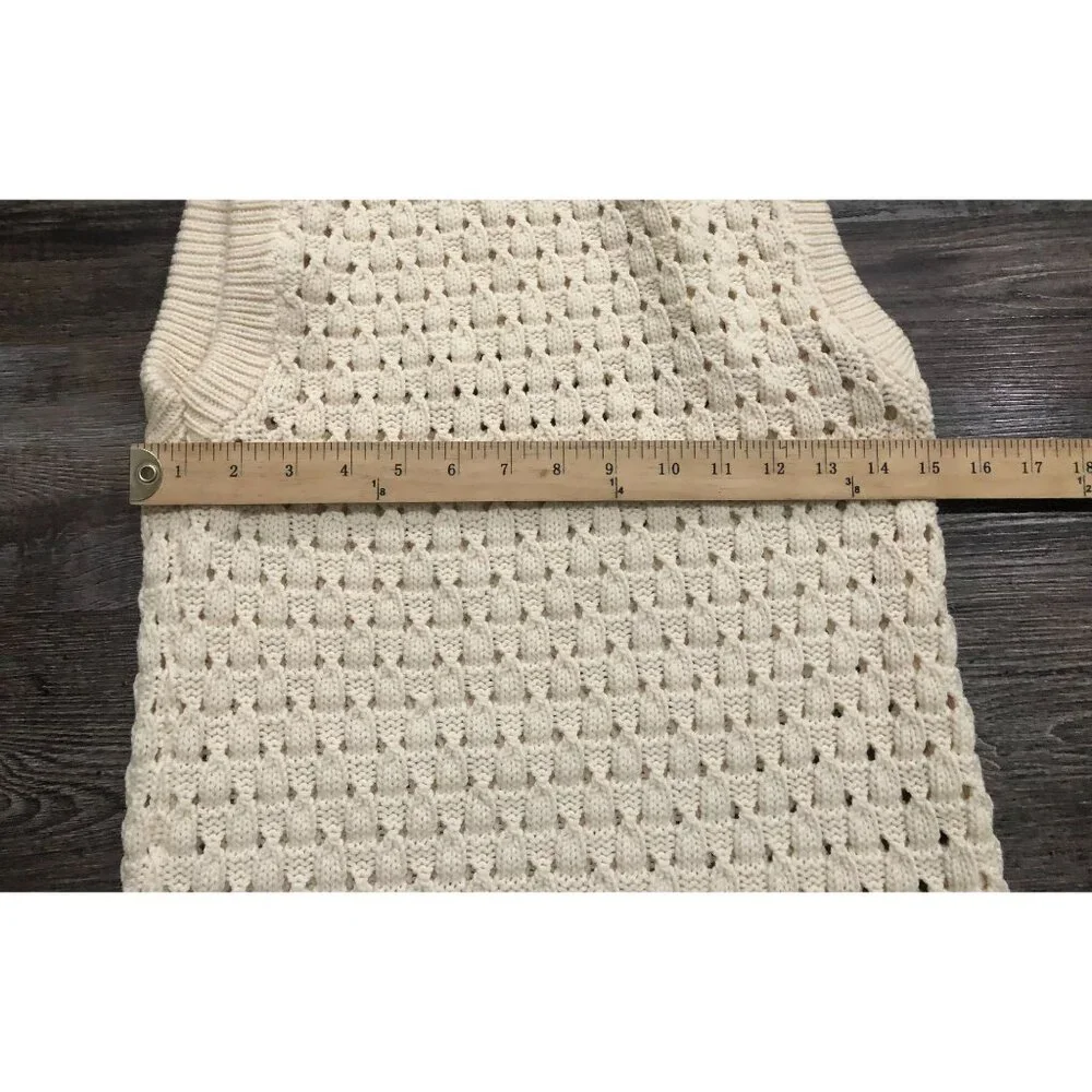 Zara Cream Knit Sleeveless Sweater Tunic Mini Dress Medium New w Tags - Picture 5 of 6